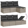 Afuera Living Contemporary 7 Piece Poly Rattan Sofa Set in Gray