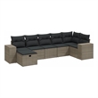 Afuera Living Contemporary 7 Piece Poly Rattan Sofa Set in Gray