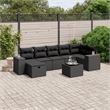 Afuera Living Contemporary 8 Piece Poly Rattan Large Sofa Set in Black