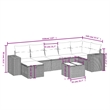 Afuera Living Contemporary 8 Piece Poly Rattan Large Sofa Set in Black