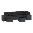 Afuera Living Contemporary 8 Piece Poly Rattan Large Sofa Set in Black