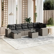 Afuera Living Contemporary 8 Piece Poly Rattan Large Sofa Set in Gray