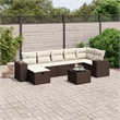 Afuera Living Contemporary 8 Piece Poly Rattan Small Sofa Set in Brown