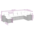 Afuera Living 7 Piece Poly Rattan Small Patio Sofa Set in Black