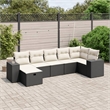 Afuera Living Contemporary 7 Piece Poly Rattan Large Sofa Set in Black