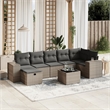 Afuera Living Contemporary 8 Piece Poly Rattan Large Sofa Set in Gray
