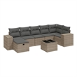 Afuera Living Contemporary 8 Piece Poly Rattan Large Sofa Set in Gray