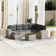Afuera Living Contemporary 8 Piece Poly Rattan Sofa Set in Gray