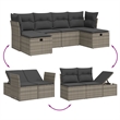 Afuera Living Contemporary 6 Piece Poly Rattan Small Sofa Set in Gray