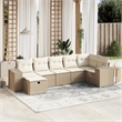 Afuera Living Contemporary 7 Piece Poly Rattan Large Sofa Set in Beige