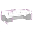 Afuera Living Contemporary 7 Piece Poly Rattan Large Sofa Set in Beige