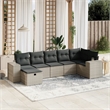 Afuera Living 7 Piece Poly Rattan Large Sofa Set with Removable Covers in Gray