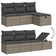 Afuera Living 7 Piece Poly Rattan Large Sofa Set with Removable Covers in Gray