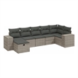 Afuera Living 7 Piece Poly Rattan Large Sofa Set with Removable Covers in Gray