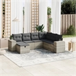 Afuera Living Contemporary 7 Piece Poly Rattan Sofa Set in Gray