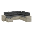 Afuera Living Contemporary 7 Piece Poly Rattan Sofa Set in Gray