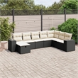 Afuera Living Contemporary 8 Piece Poly Rattan Large Sofa Set in Black