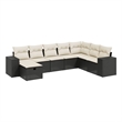 Afuera Living Contemporary 8 Piece Poly Rattan Large Sofa Set in Black