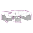 Afuera Living Contemporary 9 Piece Poly Rattan Sofa Set in Beige