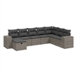 Afuera Living Contemporary 8 Piece Poly Rattan Large Sofa Set in Gray
