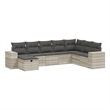 Afuera Living Contemporary 8 Piece Poly Rattan Sofa Set in Gray