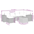 Afuera Living Contemporary 7 Piece Poly Rattan Small Sofa Set in Gray