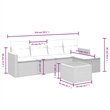 Afuera Living Contemporary 6 Piece Poly Rattan Sofa Set in Black/Cream