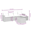 Afuera Living Contemporary 6 Piece Poly Rattan Sofa Set in Gray/Beige