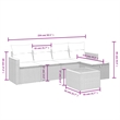 Afuera Living Contemporary Synthetic Poly Rattan 6 Piece  Sofa Set in Gray