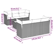 Afuera Living Contemporary 7 Piece Poly Rattan Sofa Set in Black/Cream