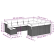 Afuera Living 11 Piece Poly Rattan Large Sofa Set in Black/Cream