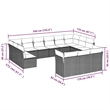 Afuera Living Contemporary 13 Piece Poly Rattan Sofa Set in Black/Cream