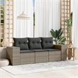 Afuera Living Contemporary 3 Piece Poly Rattan Sofa Set in Gray