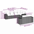 Afuera Living Contemporary Synthetic Poly Rattan 7 Piece  Sofa Set in Black