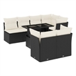 Afuera Living 8 Piece Poly Rattan Large Sofa Set in Black/Cream
