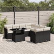 Afuera Living Contemporary 9 Piece Poly Rattan Sofa Set in Black