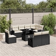 Afuera Living 9 Piece Poly Rattan Large Sofa Set in Black/Cream