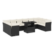 Afuera Living Contemporary Poly Rattan Sofa Set in Black/Cream