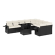 Afuera Living Contemporary 10 Piece Poly Rattan Sofa Set in Black