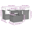 Afuera Living Contemporary 5 Piece Poly Rattan Sofa Set in Black/Cream