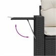 Afuera Living Contemporary Synthetic Poly Rattan Sofa Set in Black