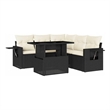 Afuera Living Contemporary Synthetic Poly Rattan Sofa Set in Black