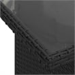 Afuera Living Contemporary Synthetic Poly Rattan 7 Piece Sofa Set in Black/Cream