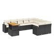 Afuera Living 10 Piece Poly Rattan Patio Sofa Set in Black/Cream