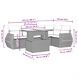 Afuera Living Contemporary 6 Piece Poly Rattan Sofa Set in Black