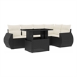 Afuera Living Contemporary 6 Piece Poly Rattan Sofa Set in Black