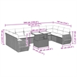 Afuera Living Contemporary 11 Piece Poly Rattan Sofa Set in Black/Cream