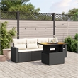 Afuera Living Contemporary 5 Piece Poly Rattan Sofa Set in Black