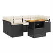 Afuera Living Contemporary 7 Piece Poly Rattan Sofa Set in Black/Cream
