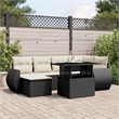 Afuera Living Contemporary 7 Piece Poly Rattan Sofa Set in Black